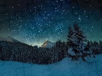 Góry, Noc, Las