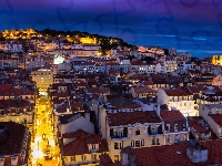 Miasto, Portugalia, Lizbona, Noc