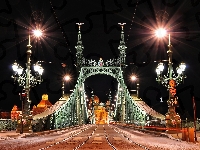 Most, Noc, Światła, Węgry, Budapeszt