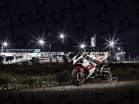 Noc, Motocykl, Yamaha, Światła
