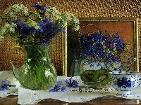 Obraz, Polne, Kwiaty, Filiżanka