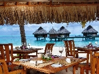 Ocean, Restauracja, Plaża, Bora Bora