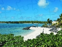 Ocean, Mauritius, Plaża, Niebo