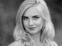 Oczy, Kobieta, Blondynka, Spojrzenie