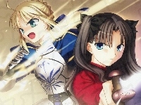 Fate Stay Night, twarze, dziewczyny, oczy, gniew