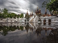 Odbicie, Tajlandia, Pałac, Staw, Chiang Mai