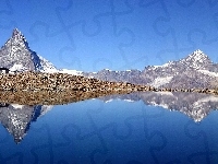 Odbicie, Szwajcarja, Jezioro, Góry, Matterhorn