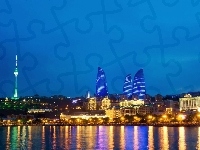 Odbicie, Baku, Noc, Swiatła