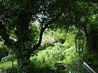 Ławeczka, Ogród, Latarenka