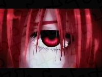 Elfen Lied, oko, spojrzenie, ruda, twarz