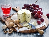Orzechy, Ser, Winogrona, Wino