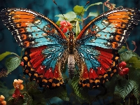 Zbliżenie Owad, Kolorowy, Motyl, Motyl