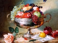 Owoce, Srebrna, Patera, Grafika