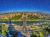 Panorama, Wieży Eiffla, Paryż, Francja, Z