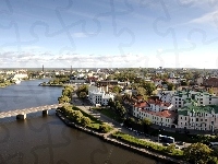 Panorama, Rzeka, Most, Miasta