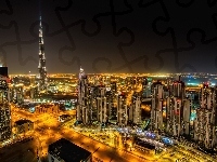 Panorama, Dubaj, Nocna, Miasto