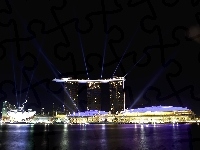 Panorama, Singapur, Marina Bay Sands, Nocą