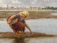 Malarstwo, Antonio Ermolao Paoletti, Obraz, Koszyk, Kobieta