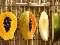 Owoc, Papaja, Nóż