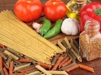 Papryka, Makarony, Pomidory, Przyprawy