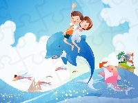 Dzieci, Para, Delfiny