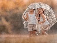 Parasolka, Deszcz, Dzieci
