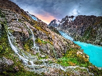 Chile, Góry, Patagonia, Park Narodowy Kawesqar, Jezioro