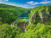 Wodospad, Góry, Jeziorko, Park Narodowy Plitvice