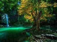 Park Erawan, Wodospad, Rzeka, Tajlandia