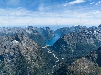 Park Narodowy Fiordland, Skały, Góry, Fiord, Nowa Zelandia, Zatoka Milforda