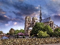 Paryż, Katedra, Notre Dame, Francja