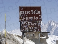 Passo Sella, Góry, Śnieg, Dolomity