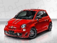 Pasy, Czerwony, Abarth 500, Felgi