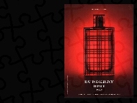 perfumy, Burberry, red, flakon