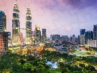 Miasto, Petronas Towers, Malezja, Kuala Lumpur, Wieżowce