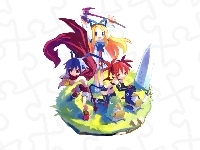 pingwiny, Disgaea, ludzie, tasak