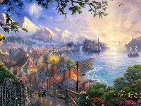 Pinokio, Thomas Kinkade, Disney, Wyspa