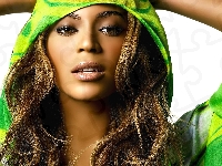 Beyonce Knowles, kobieta, piosenkarka, kaptur, zielony