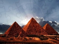 Chmury, Piramidy, Słońce