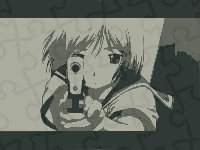 pistolet, Gunslinger Girl, twarz