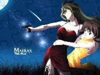 pistolet, Madlax, kobieta, księżyc