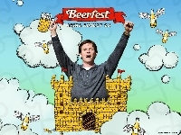 piwo, Beerfest, chmurki, mężczyzna
