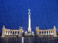 Plac Bohaterów, Budapeszt, Węgry, Pomnik Millennium