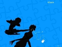 plakat, iOuch, kopnięcie, Bleach, ipod, ludzie