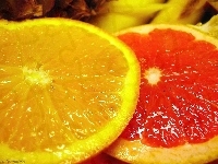 Pomarańczy, Plasterek, Grejpfruta