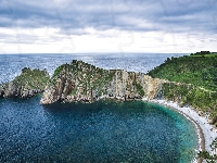 Playa Del Silencio, Morze, Plaża, Hiszpania, Klif, Skały, Asturia