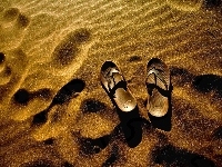 Ślady, Plaża, Buty