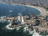 Hotel, Cavancha, Chile, Plaża, Morze, Miasto
