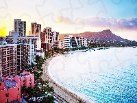 Plaża, Honolulu, Morze, Waikiki