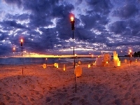 Piasek, Plaża, Pochodnie
